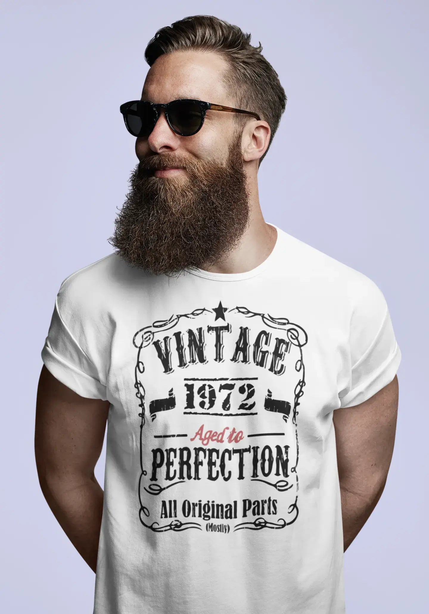 men’s tropical short sleeve t-shirts -1972 Vintage Aged to Perfection Men's T-shirt White Birthday Gift 00488