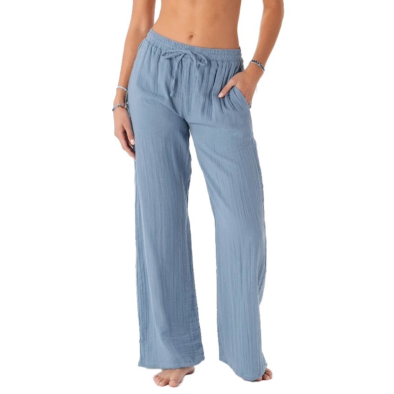 Men's pants with bold weave-Elemental Blue Cotton Cabana Pants