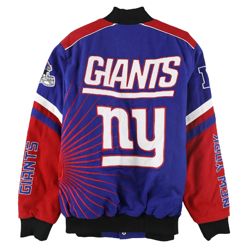 Men's tactical jackets-NFL Mens New York Giants Embroidered Varsity Jacket, Blue, Large