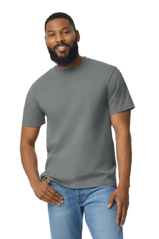 cool summer short sleeve shirts for men -Gildan Mens Softstyle Short Sleeve Crewneck T-Shirt - Charcoal Grey