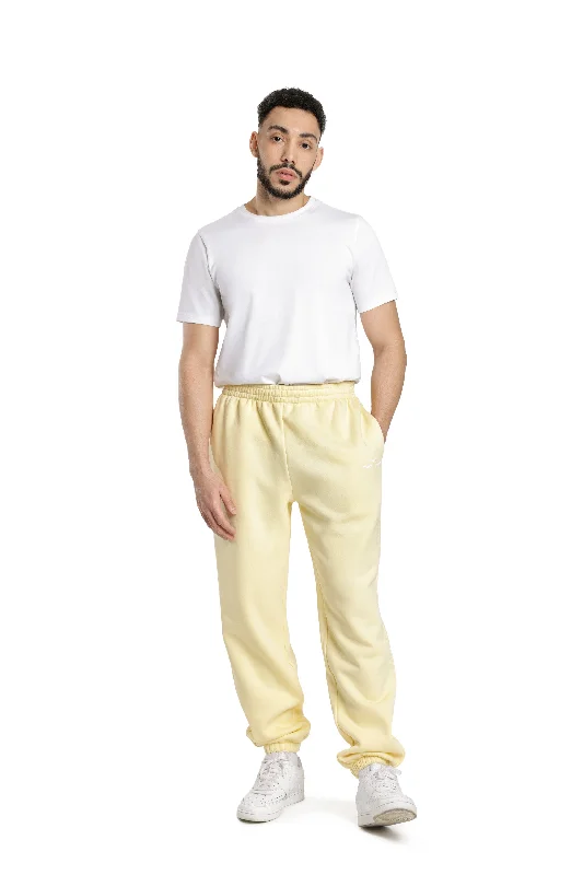 Men's pants with fine texture-Men's jogger in banana yellow