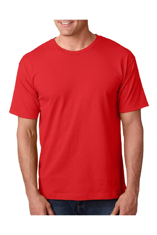 comfortable short sleeve t-shirts for work -Bayside Mens USA Made Short Sleeve Crewneck T-Shirt - Red