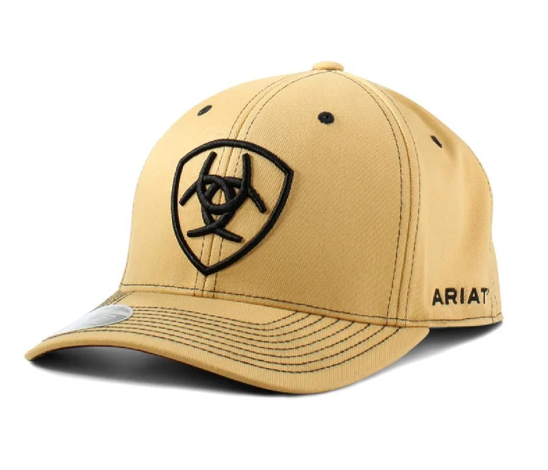 Men's pants for skate style-Ariat Mens Snapback Logo Tan