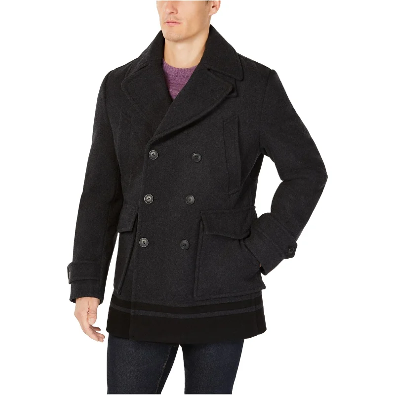 Men's athletic jackets-Calvin Klein Mens Wool Pea Coat