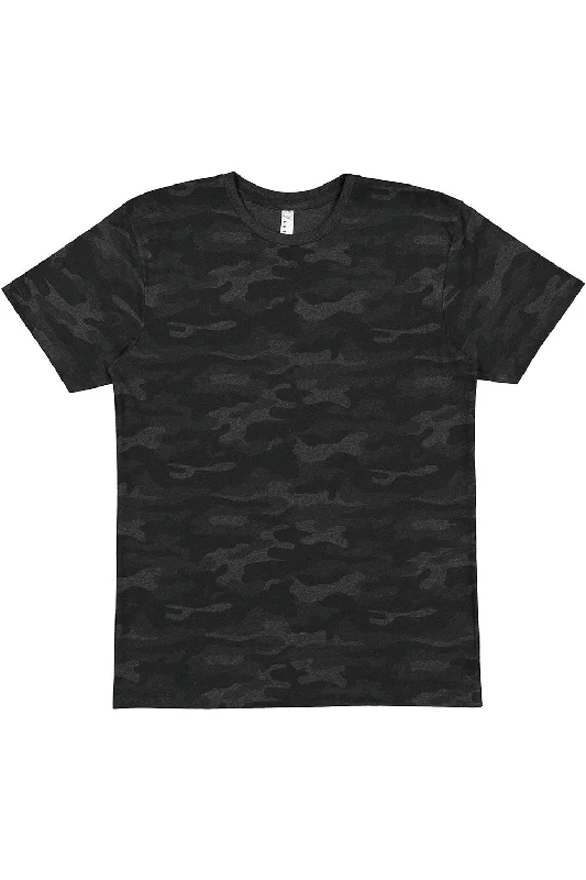 short sleeve t-shirts for travel wear for men -LAT Mens Fine Jersey Short Sleeve Crewneck T-Shirt - Storm Camo