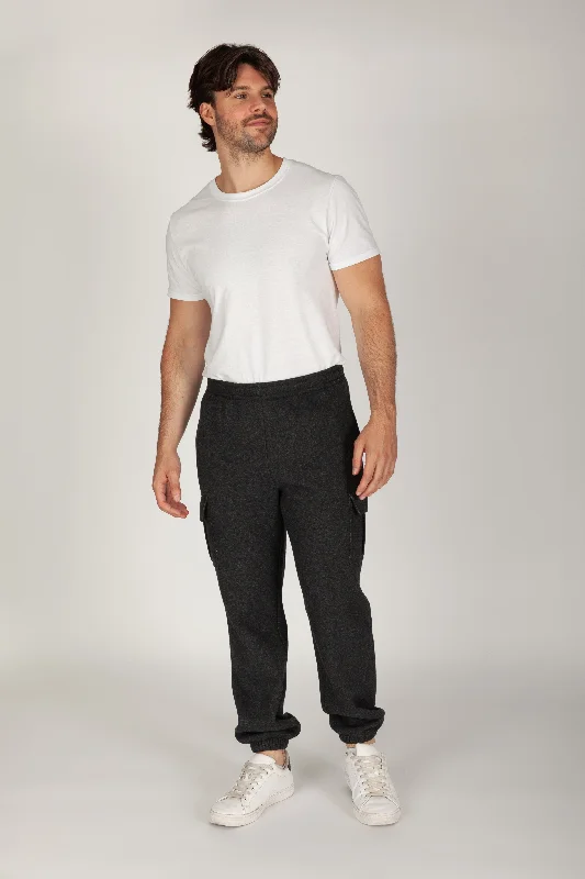 Men's pants with elastic feel-Men's nova cargo joggers in dark heather grey