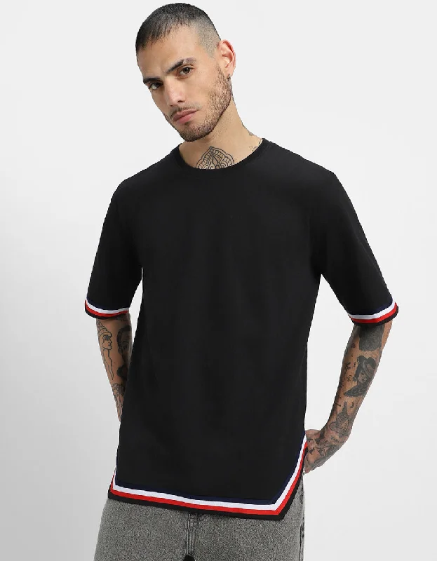 best casual short sleeve shirts for men -Black Tape Oversized T-shirt