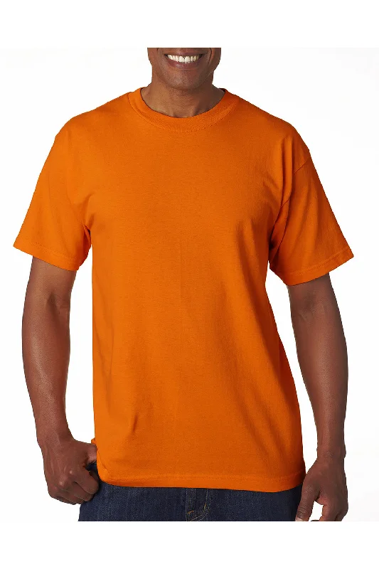 men’s regular fit short sleeve shirts -Bayside Mens USA Made Short Sleeve Crewneck T-Shirt - Bright Orange