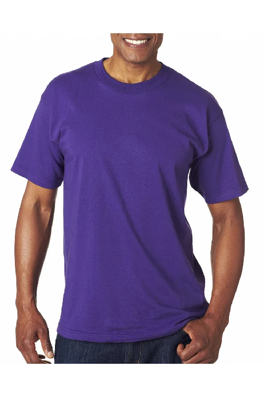 modern design short sleeve shirts for men -Bayside Mens USA Made Short Sleeve Crewneck T-Shirt - Purple