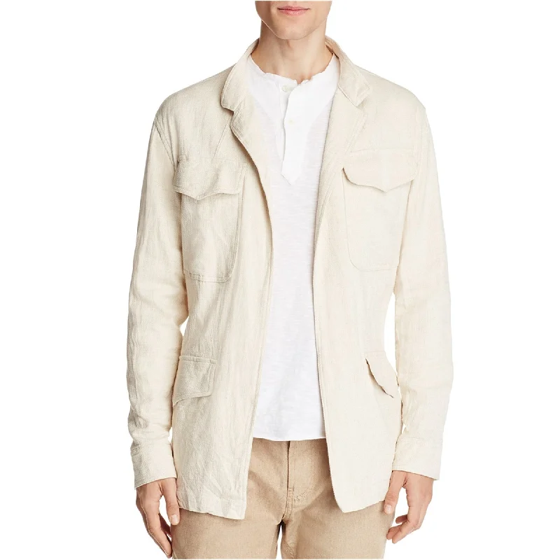 Men's utility jackets-Eidos Napoli Mens Natural Wrap Jacket, Beige, 50 Regular