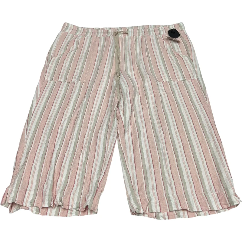 Men's pants for fancy events-Pants Cropped By Clothes Mentor In Striped Pattern, Size: 2x