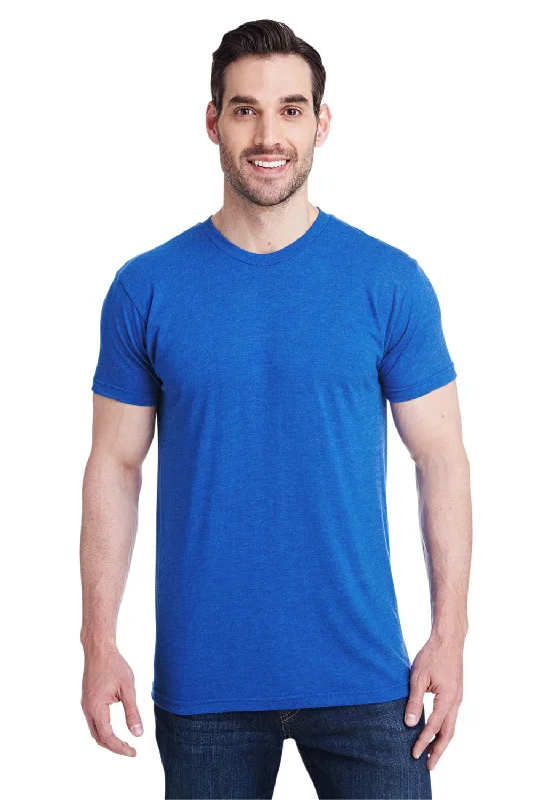 stylish v-neck short sleeve shirts for men -Bayside Mens USA Made Short Sleeve Crewneck T-Shirt - Royal Blue