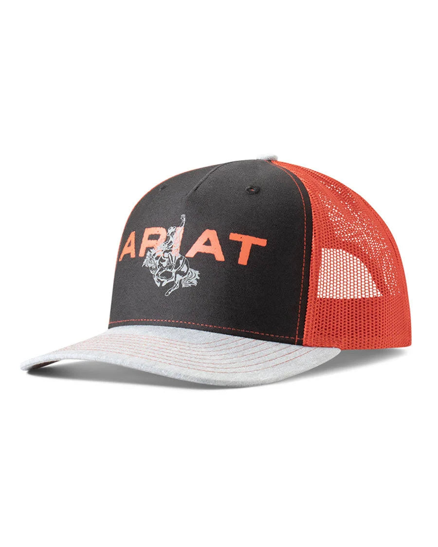 Men's pants with lean silhouette-Ariat Men's Bucking Bronc Motif Snap Back Baseball Cap