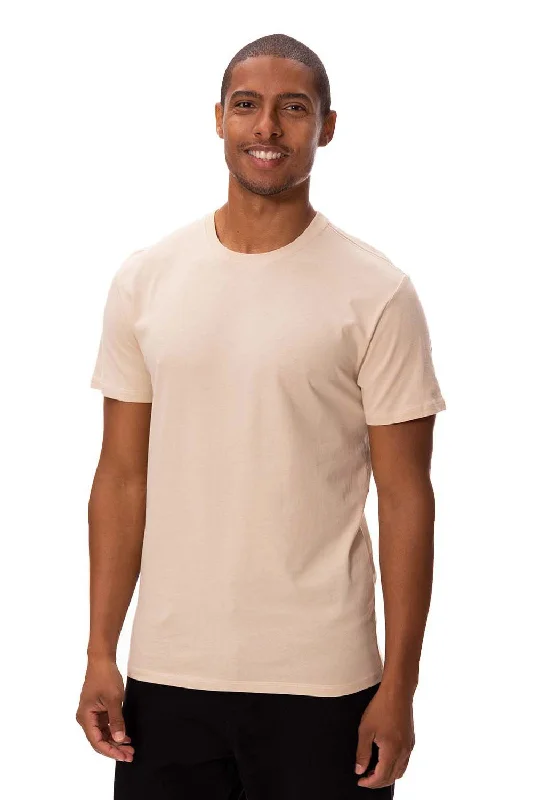 summer-ready short sleeve polo shirts for men -Threadfast Apparel Mens Ultimate Short Sleeve Crewneck T-Shirt - Sand