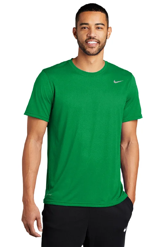 short sleeve shirts for men with graphics -Nike Mens Team rLegend Dri-Fit Moisture Wicking Short Sleeve Crewneck T-Shirt - Apple Green