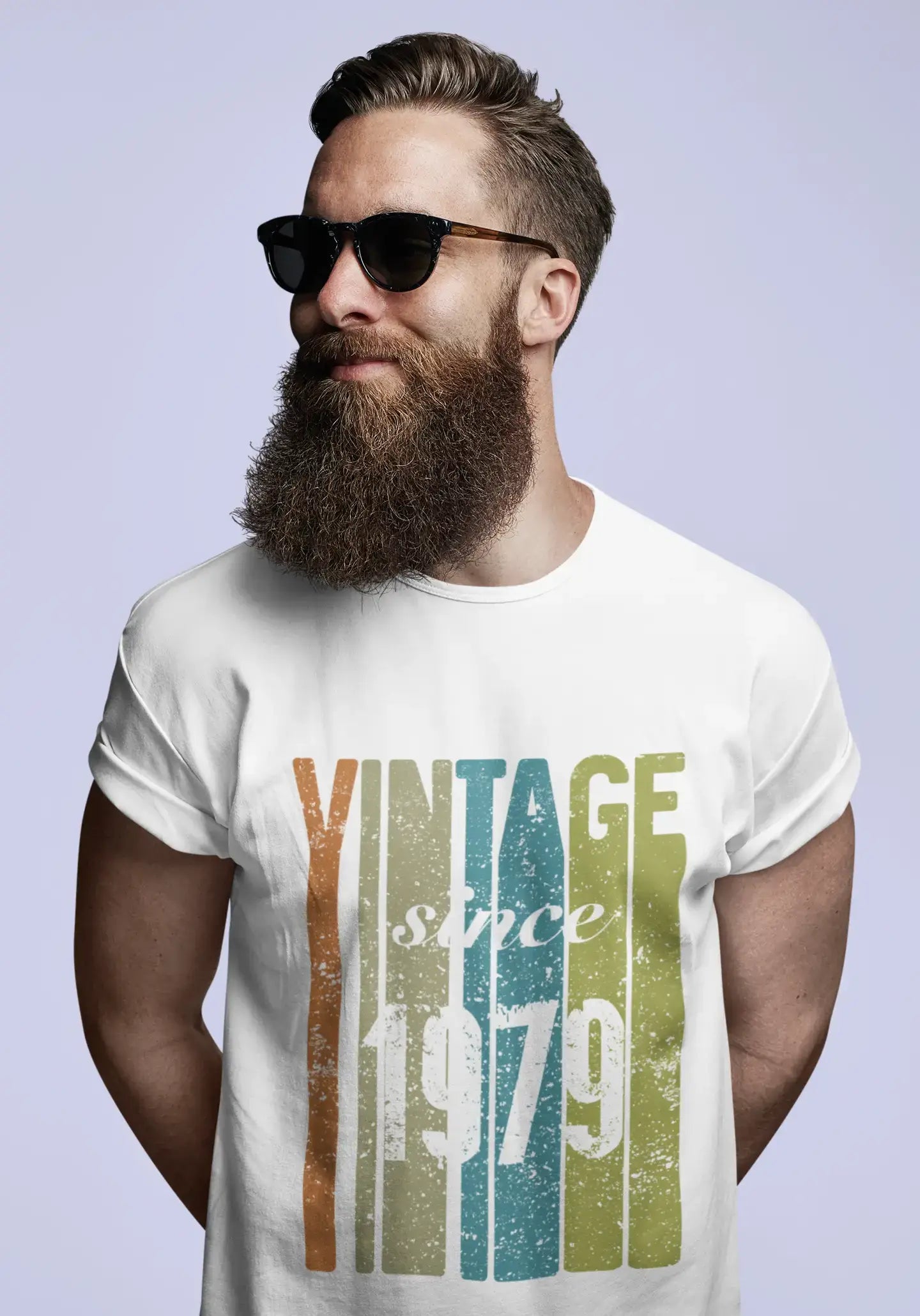 classic men’s short sleeve shirts with patterns -1979, Vintage Since 1979 Men's T-shirt White Birthday Gift 00503