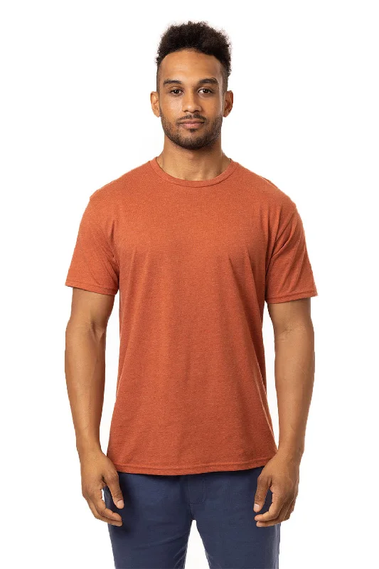 high-quality cotton short sleeve t-shirts for men -Econscious Mens Committed CVC Short Sleeve Crewneck T-Shirt - Heather Picante - Closeout