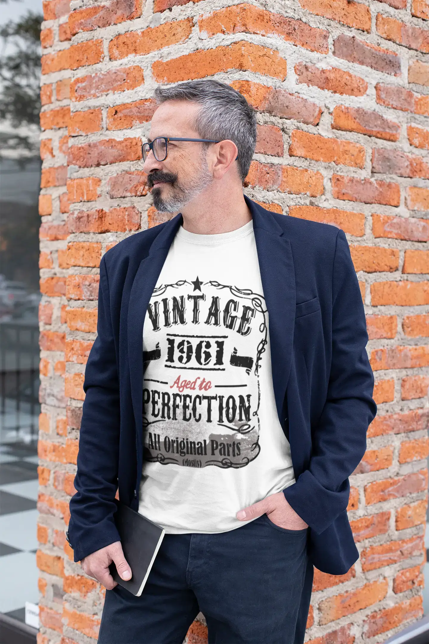 best-selling short sleeve shirts for men -1961 Vintage Aged to Perfection Men's T-shirt White Birthday Gift 00488