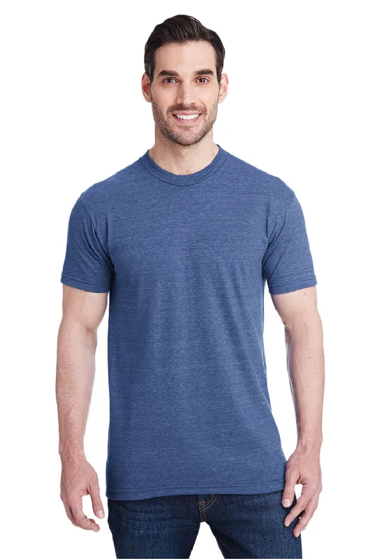 comfortable men’s short sleeve t-shirts for hot weather -Bayside Mens USA Made Short Sleeve Crewneck T-Shirt - Denim Blue