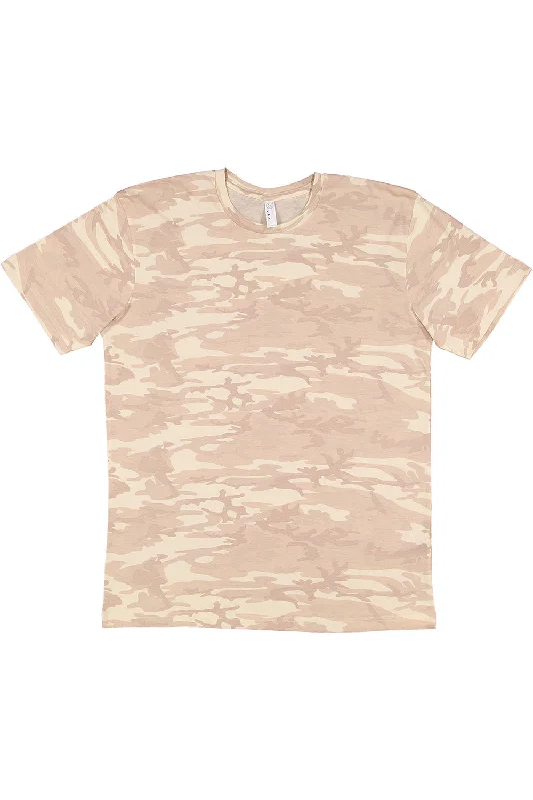 casual fit short sleeve shirts for men -LAT Mens Fine Jersey Short Sleeve Crewneck T-Shirt - Natural Camo