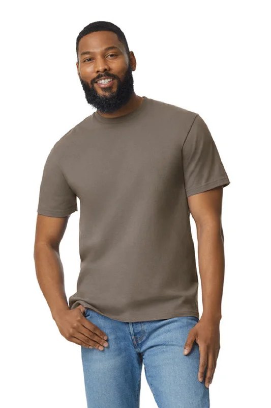 best men’s summer short sleeve t-shirts -Gildan Mens Softstyle Short Sleeve Crewneck T-Shirt - Savana Brown