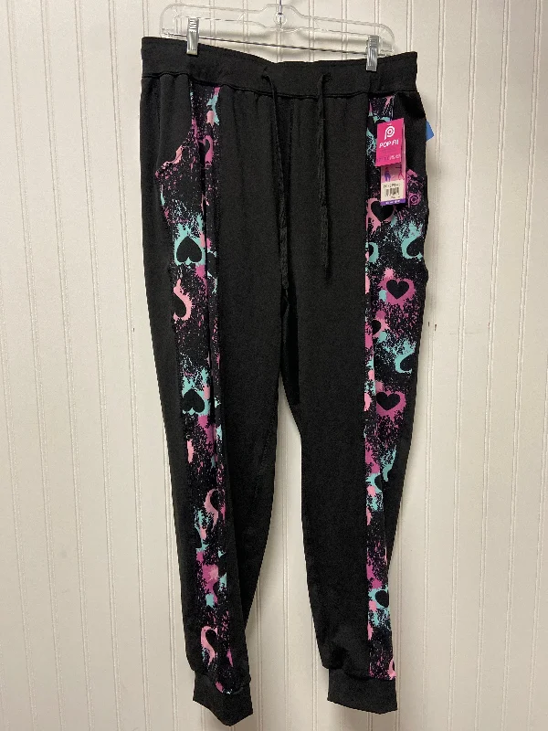 Men's pants with fresh style-Athletic Pants By Clothes Mentor In Black & Pink, Size: 2x