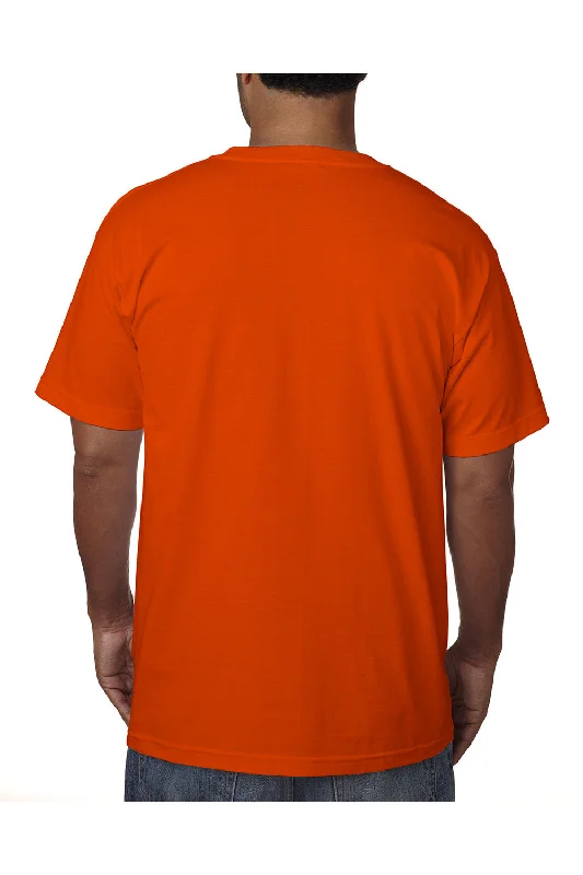 lightweight short sleeve polo shirts for men -Bayside Mens USA Made Short Sleeve Crewneck T-Shirt w/ Pocket - Bright Orange - Closeout