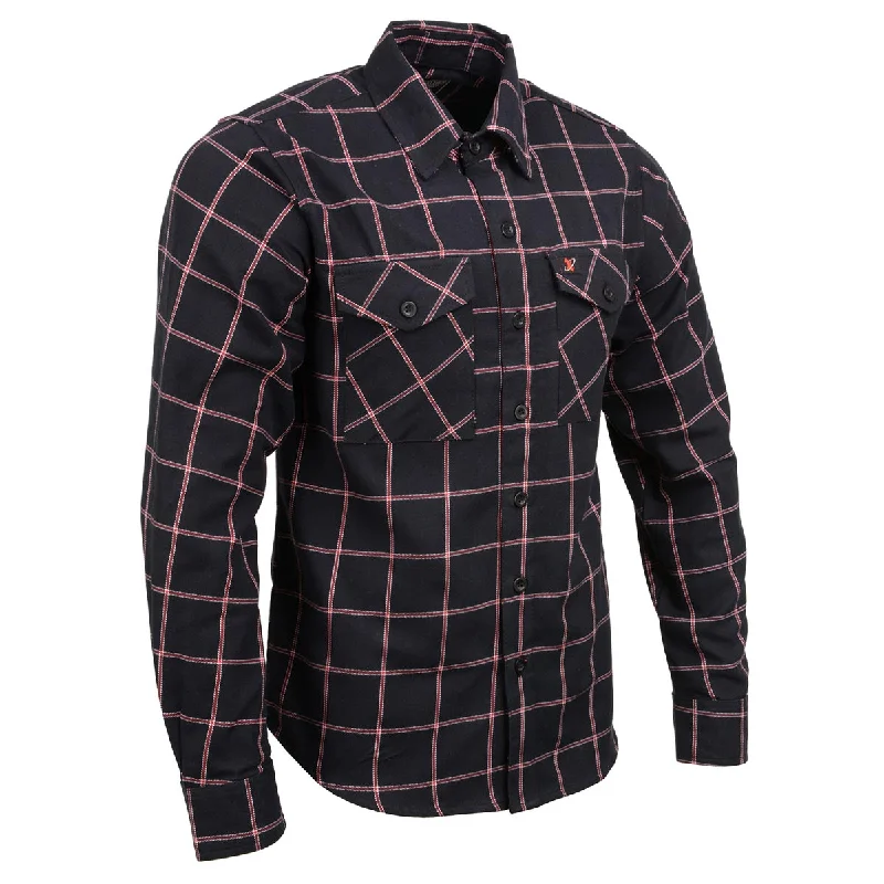 affordable graphic short sleeve shirts for men -Milwaukee Leather MNG11651 Men's Black and Red Long Sleeve Cotton Flannel Shirt