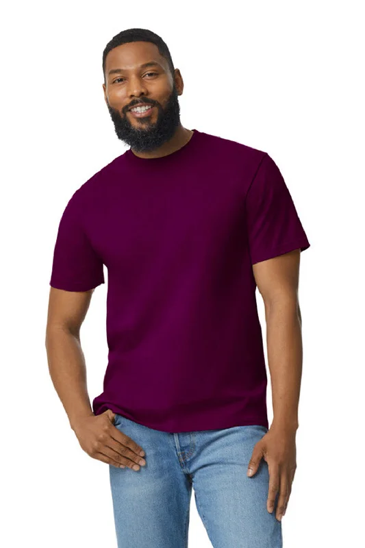 cool and comfortable short sleeve shirts for men -Gildan Mens Softstyle Short Sleeve Crewneck T-Shirt - Maroon