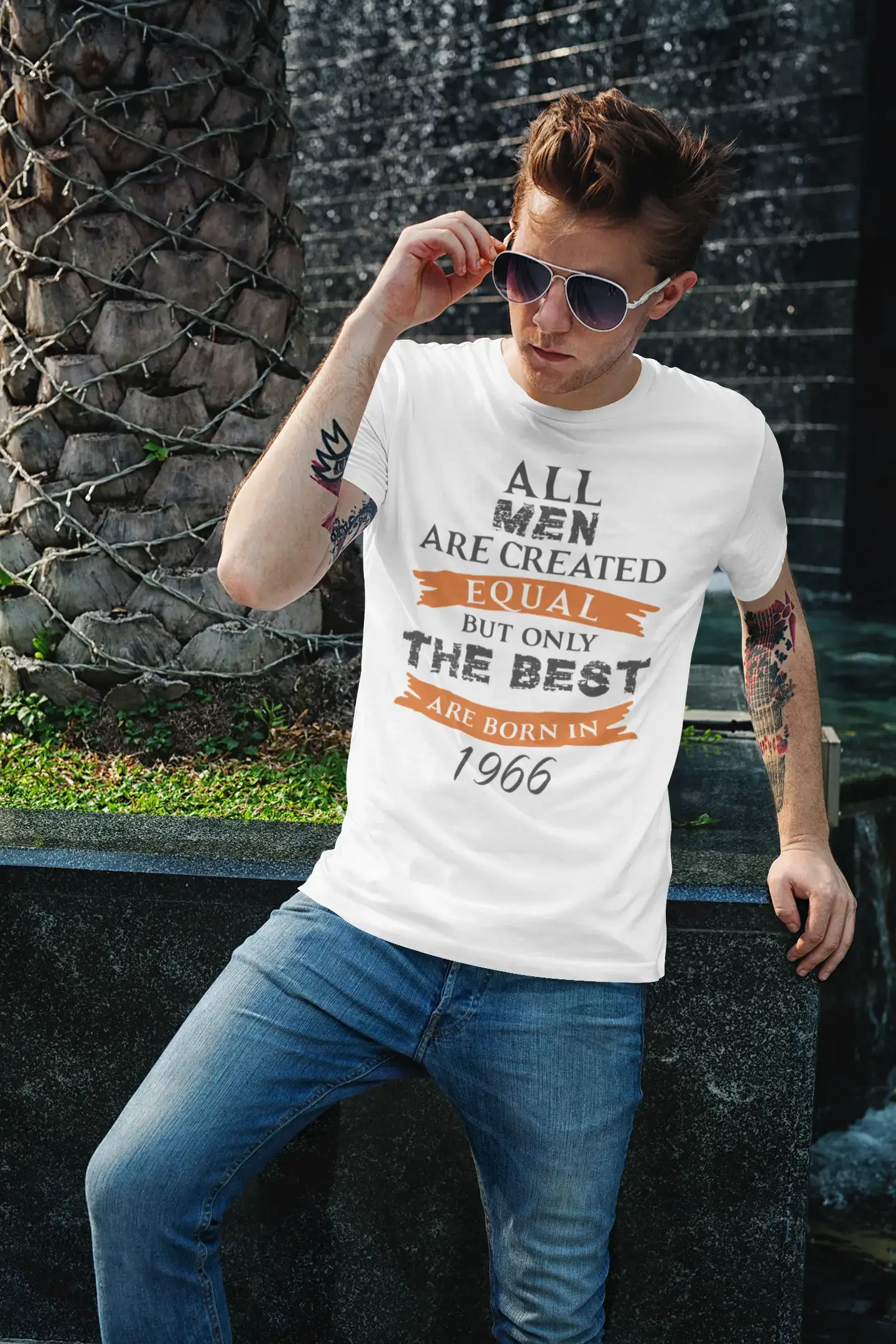 stylish short sleeve shirts for men -1966, Only the Best are Born in 1966 Men's T-shirt White Birthday Gift 00510