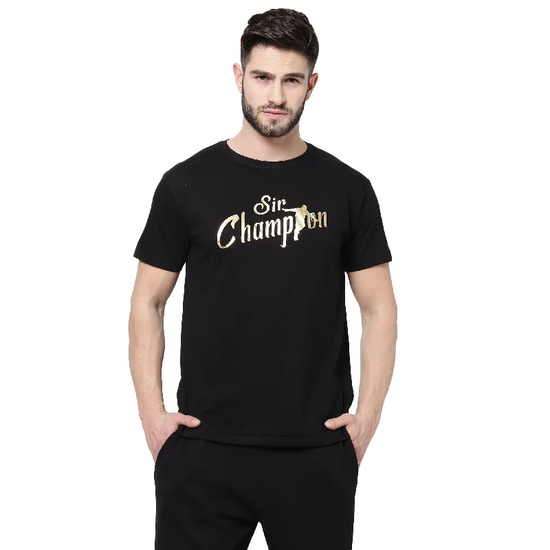 breathable and fashionable short sleeve t-shirts -djbravo47 Men's Black - SIR CHAMPION Special Edition T-shirt