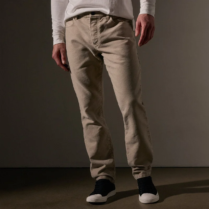 Men's pants for night vibes-Cotton Moleskin 5 Pocket Pant - Light Tan Pigment