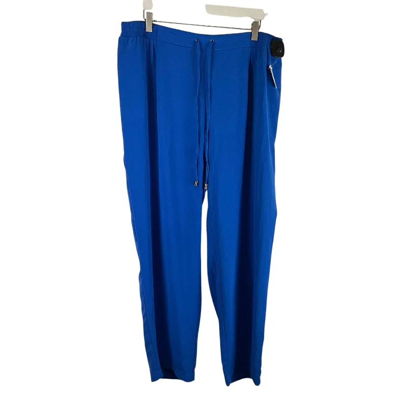 Men's pants with front folds-Pants Linen By Clothes Mentor In Blue, Size: 2x