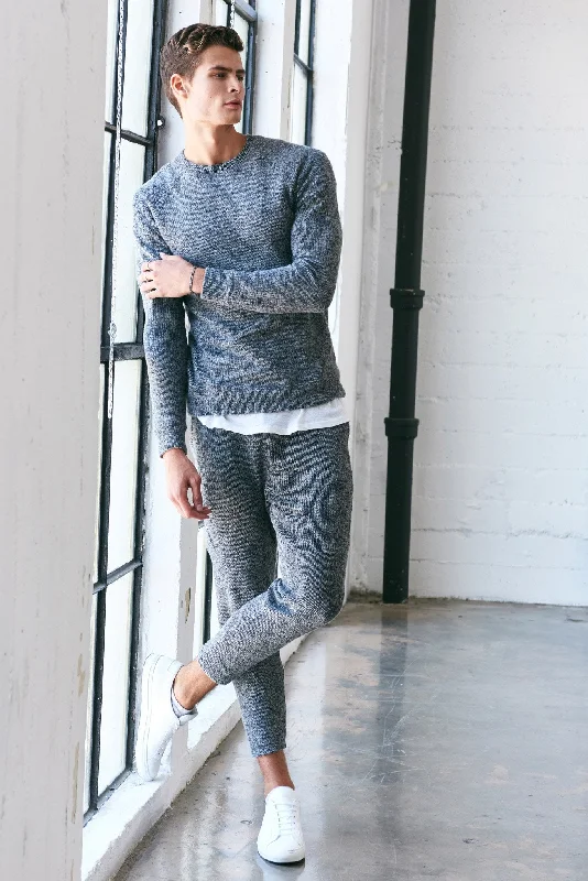 Men's pants with vintage fit-Men's Soft Knit Melange Jogger Pant