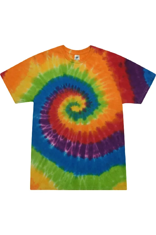 men’s soft fabric short sleeve shirts -Tie-Dye Mens Short Sleeve Crewneck T-Shirt - Prism