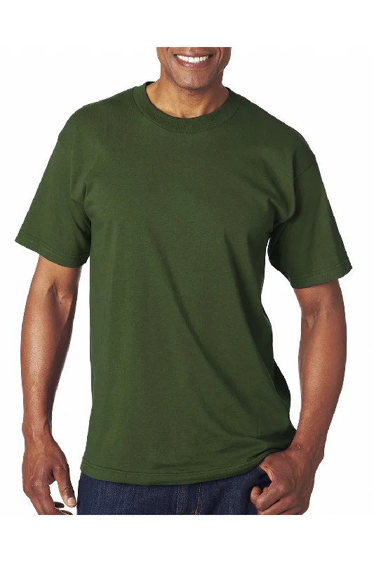 versatile and comfortable short sleeve t-shirts -Bayside Mens USA Made Short Sleeve Crewneck T-Shirt - Forest Green