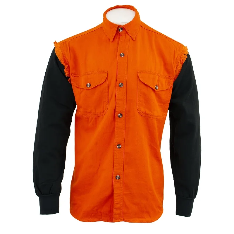 trendy and affordable short sleeve shirts for men -NexGen DM3333 Men's Orange with Black Long Sleeve Button Down Shirt