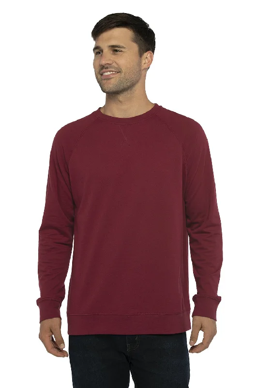 best men’s summer short sleeve t-shirts -Next Level Mens French Terry Long Sleeve Crewneck T-Shirt - Cardinal Red