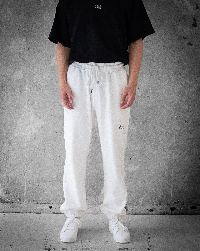 Men's pants for big frames-Bregos Pants | White Joggers Men's Sweatpants