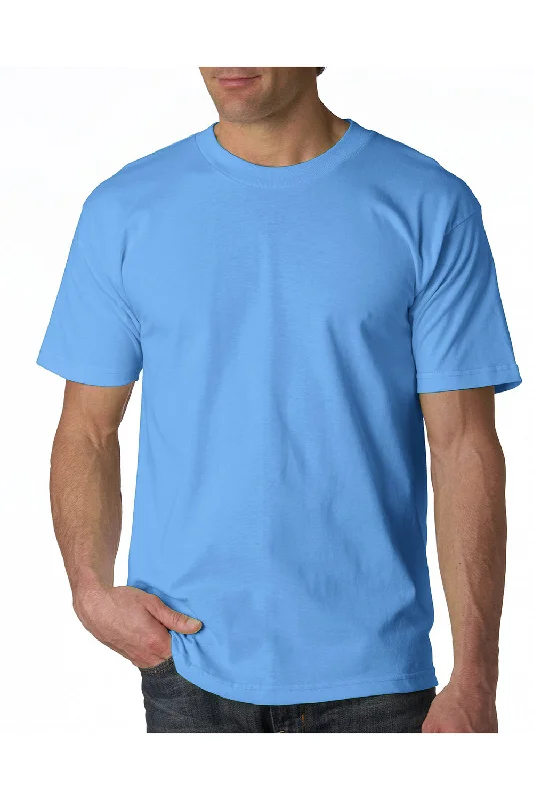 breathable short sleeve shirts for active men -Bayside Mens USA Made Short Sleeve Crewneck T-Shirt - Carolina Blue