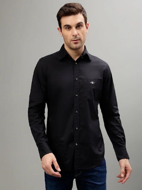 high-quality summer short sleeve shirts -Gant Black Fashion Regular Fit Shirt