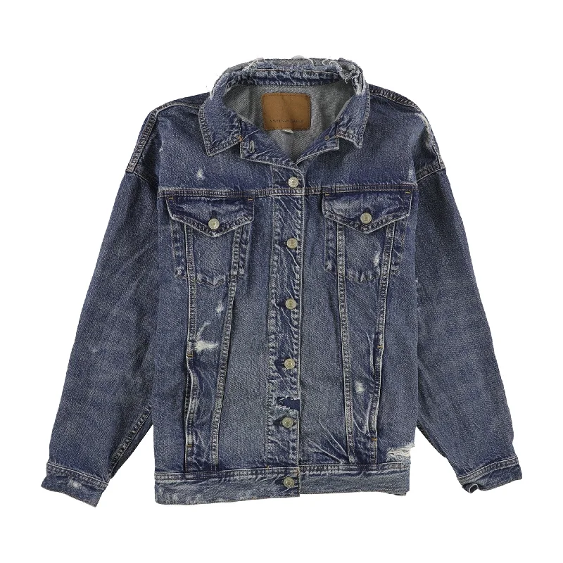 Men's mechanic jackets-American Eagle Mens Distressed Jean Jacket