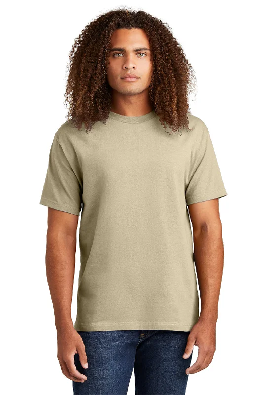 trendy short sleeve shirts for casual wear -American Apparel Mens Short Sleeve Crewneck T-Shirt - Sand