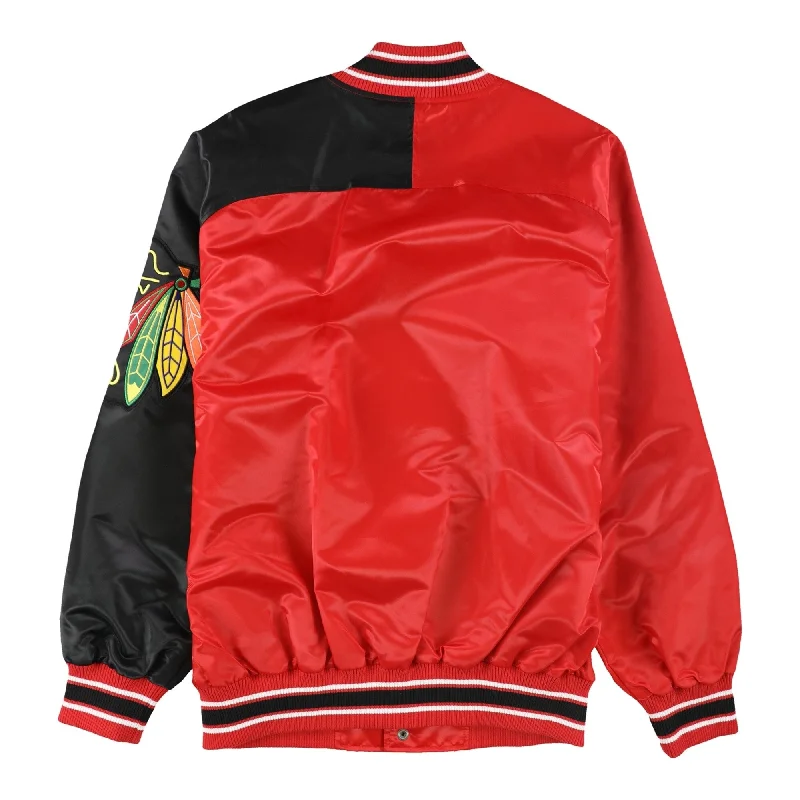 Men's standalone jackets-STARTER Mens Chicago Blackhawks Varsity Jacket, Red, Large (Regular)