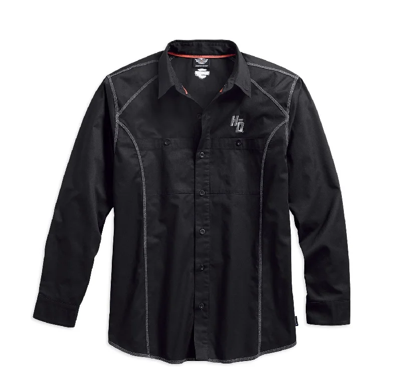 modern short sleeve shirts with graphics -Harley-Davidson® Men's Performance Coldblack Tech Long Sleeve Shirt 99017-17VM