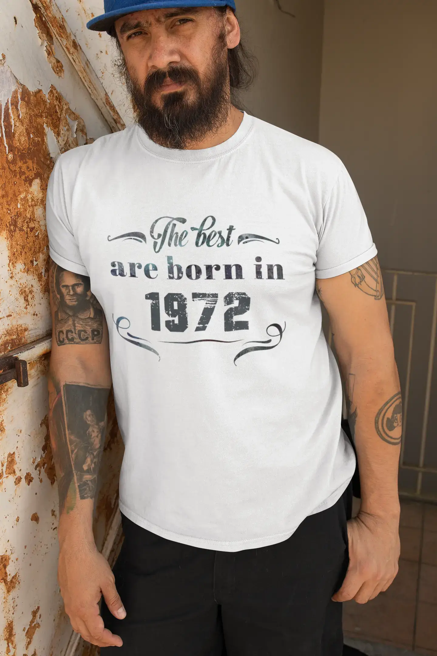 comfortable casual short sleeve shirts -The Best are Born in 1972 Men's T-shirt White Birthday Gift 00398