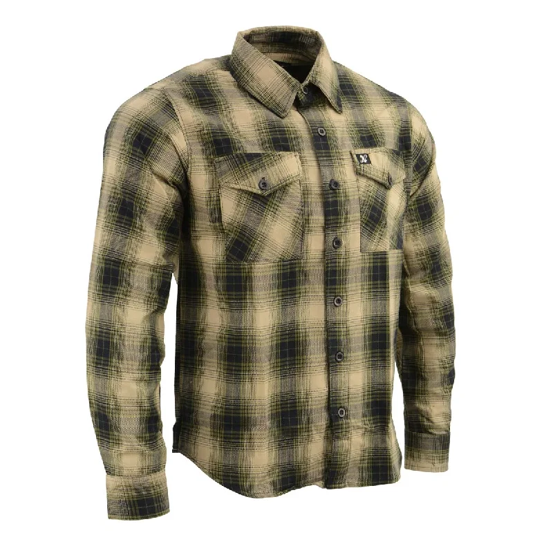 cool and comfortable short sleeve shirts for men -Milwaukee Leather MNG11649 Men's Grey with Black Long Sleeve Cotton Flannel Shirt