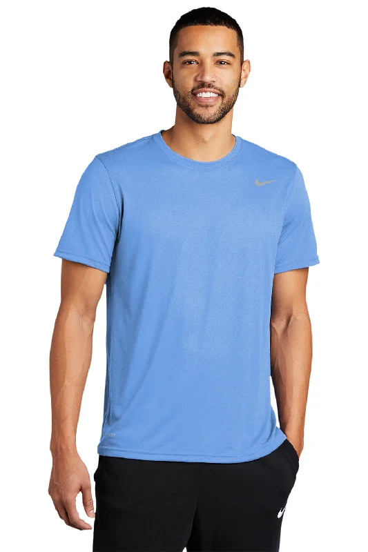 versatile short sleeve shirts for men -Nike Mens Team rLegend Dri-Fit Moisture Wicking Short Sleeve Crewneck T-Shirt - Valor Blue