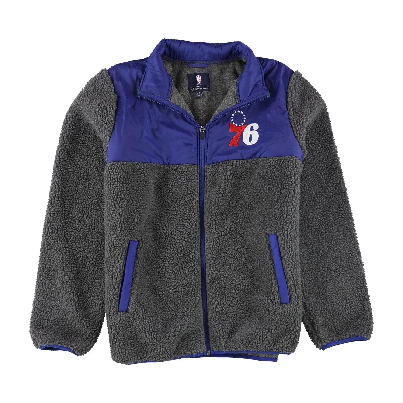 Men's military jackets-G-III Sports Mens Philadelphia 76ers Fleece Jacket, Grey, Large