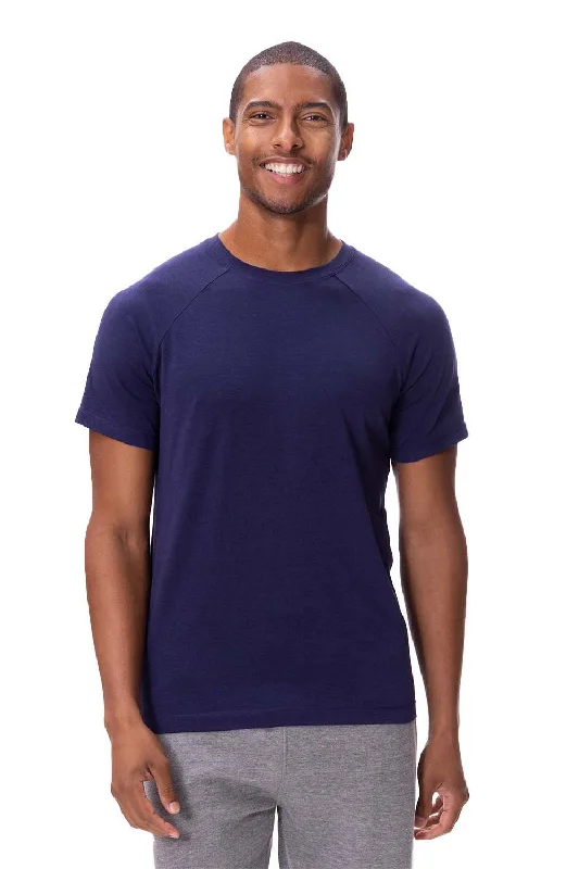 modern short sleeve shirts for men’s fashion -Threadfast Apparel Mens Impact Short Sleeve Crewneck T-Shirt - Navy Blue